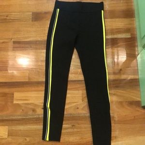 Zara black leggings with stripe